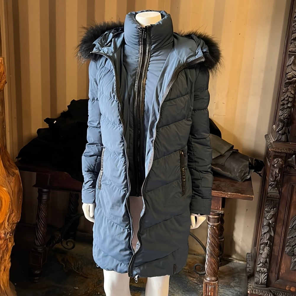 RUDSAK double layer coat with fur hood